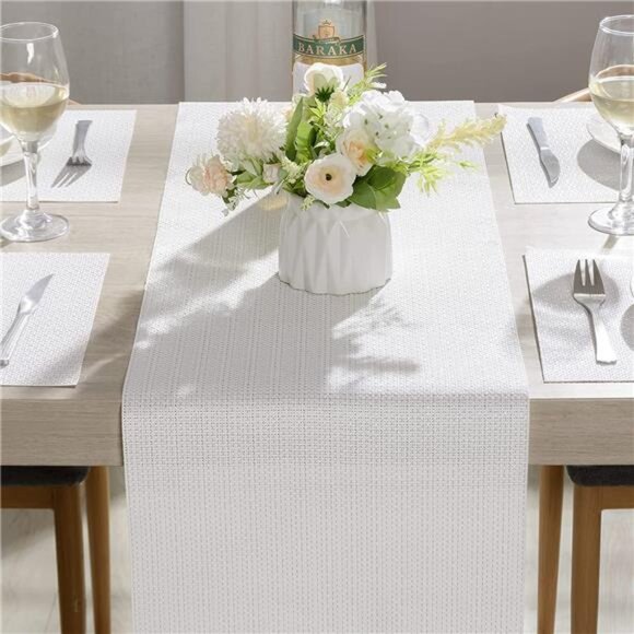 Placemats for Dining Table Set of 6 Woven Vinyl Plastic Place Mats - Picture 6 of 7